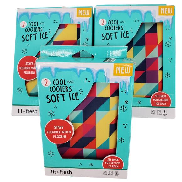 Fit & Fresh Soft Flexible Ice Packs New Lot of 3 Packs of‎ 2 - Picture 3 of 4